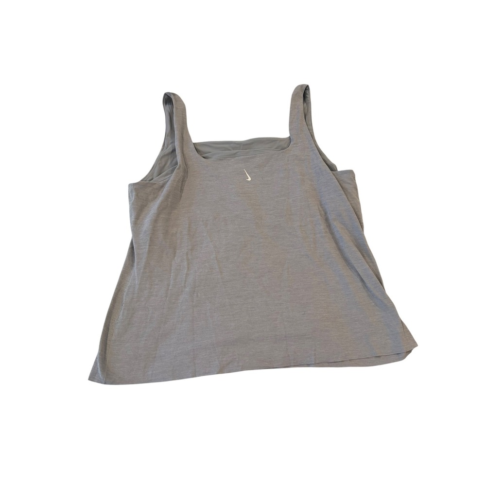 Nike‎ Yoga Luxe Heathered Tank Top Grey Dri-FIT Shelf Bra Plus Size 2X Women